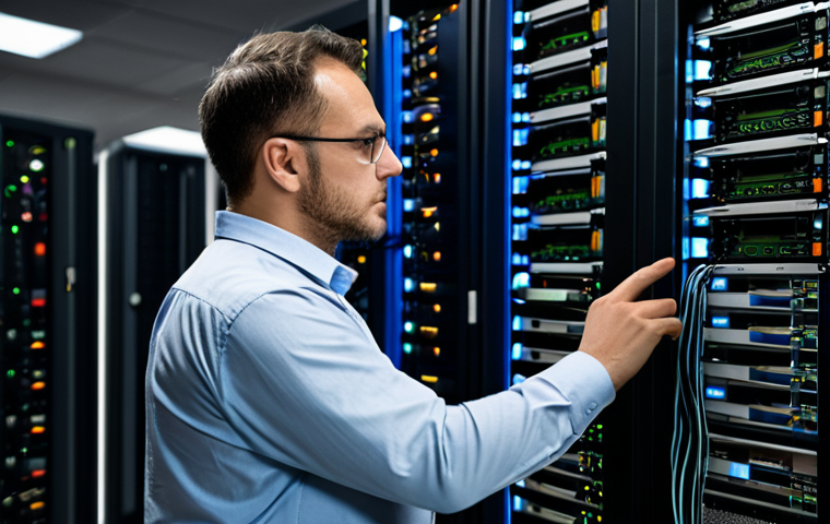 A male software architect, mid-30s, thoughtfully examining a complex architectural diagram. He is dressed in a modest, professional button-down shirt and smart trousers, fully clothed, appropriate attire. The setting is a dimly lit, slightly chaotic server room, featuring older server racks with numerous cables converging towards a single, dominant central server, symbolizing a highly coupled system and global state. The atmosphere suggests deep contemplation of interconnected components. Professional photography, sharp focus, rich detail, high resolution, soft cinematic lighting, safe for work, appropriate content, fully clothed, professional, perfect anatomy, correct proportions, natural pose, well-formed hands, proper finger count, natural body proportions.