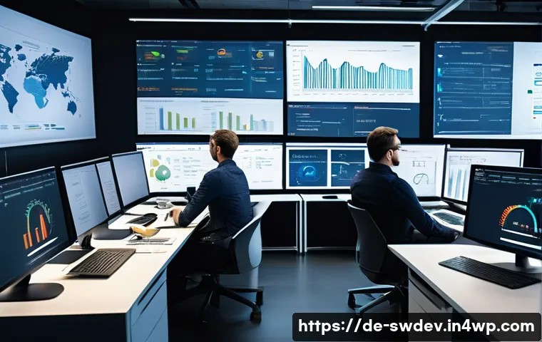 소프트웨어 설계 패턴을 활용한 성능 테스트 - A high-tech software development workspace showing a diverse team of German engineers and developers...