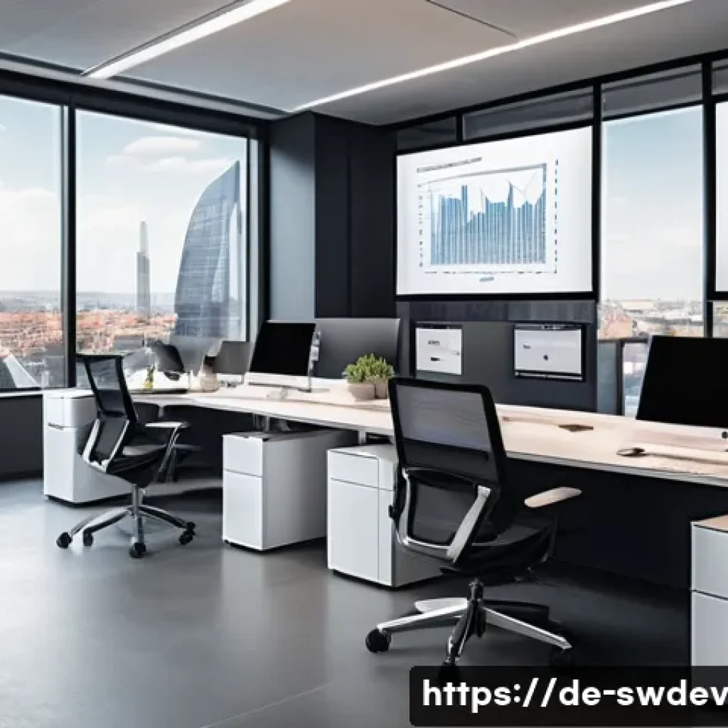 설계 패턴을 활용한 사용자 인증 구현 - A sleek modern office environment showing a diverse team of software developers collaborating on a l...