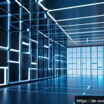 Home 23 소프트웨어 설계 패턴과 클라우드 컴퓨팅 - A futuristic cloud computing data center with modular architecture visualization: multiple independe...