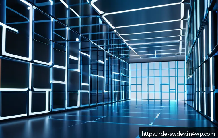 소프트웨어 설계 패턴과 클라우드 컴퓨팅 - A futuristic cloud computing data center with modular architecture visualization: multiple independe...